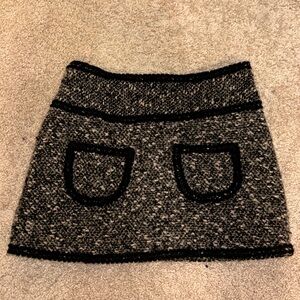 Tweed brown and black mini skirt.
